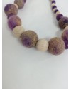 Colier margele lana impaslita, unicat, handmade, Mov - Nude