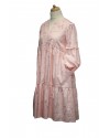 Rochie cu volane si broderie, roz, marimea 42