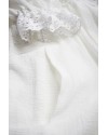 Rochie din panza topita cu volane si dantela