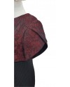 Rochita eleganta plisata, bordo/negru, unicat